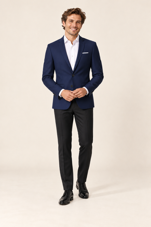 Blazer de homem para ocasiões formais — Azul, vista de frente