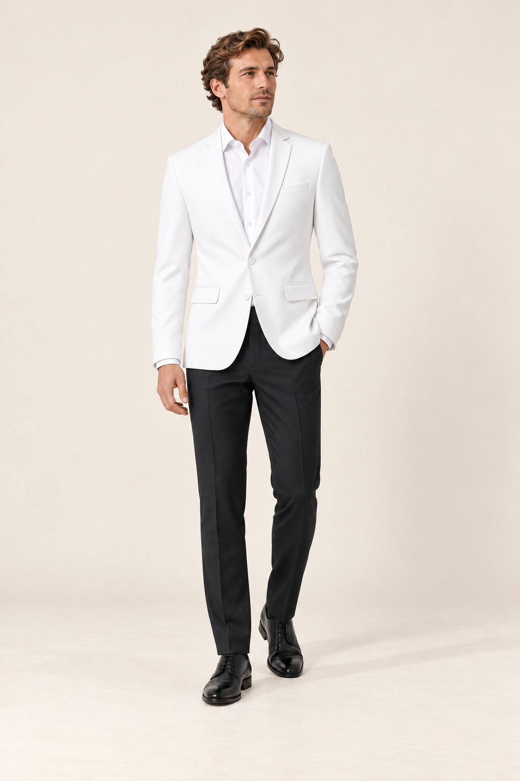 Blazer de homem para ocasiões formais — Branco, vista de frente