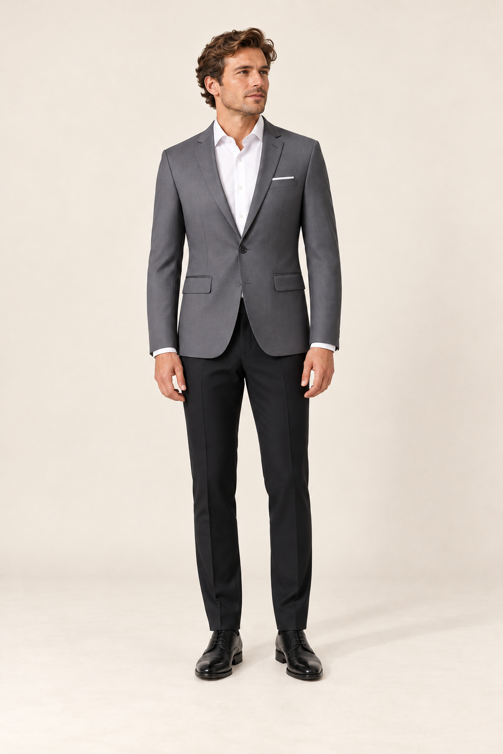Blazer de homem para ocasiões formais — Cinzento, vista de frente