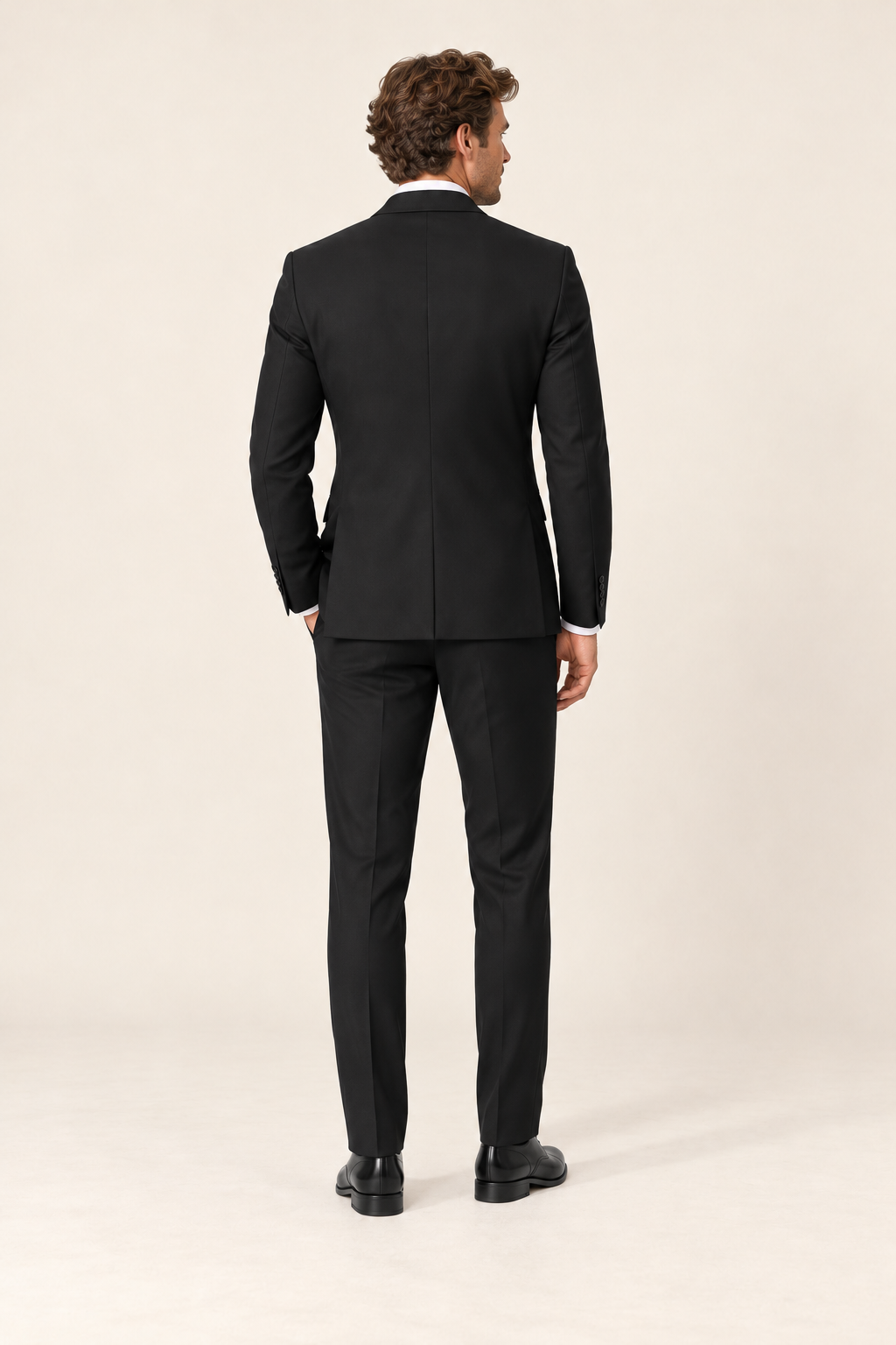 Blazer de homem para ocasiões formais — Preto, vista de costas