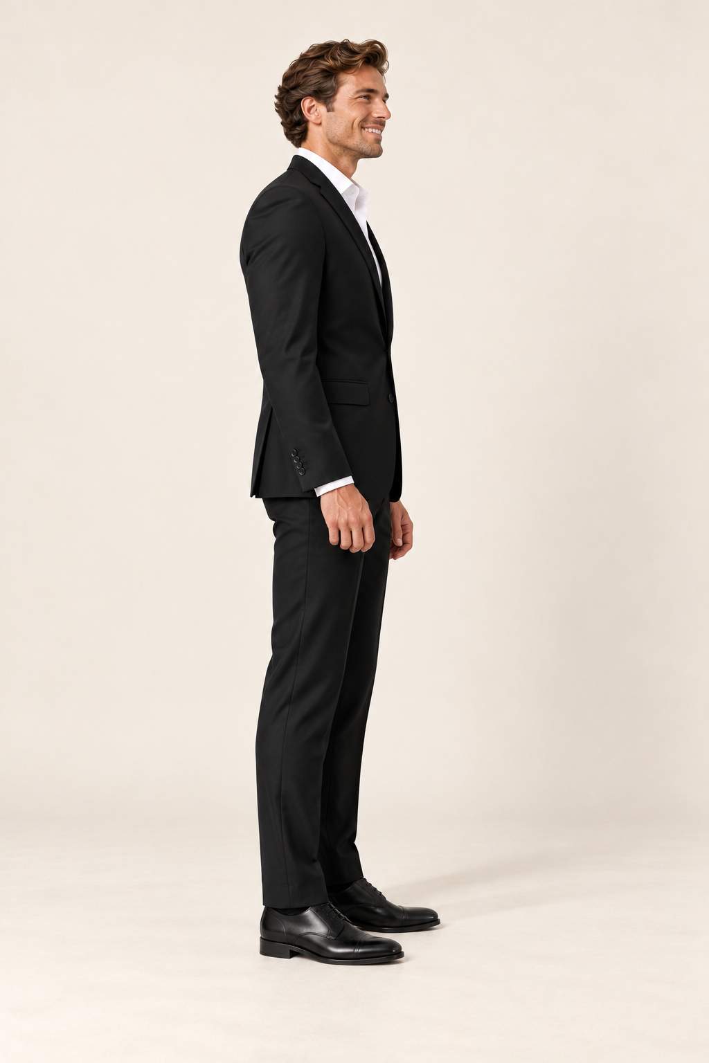 Blazer de homem para ocasiões formais — Preto, vista lateral